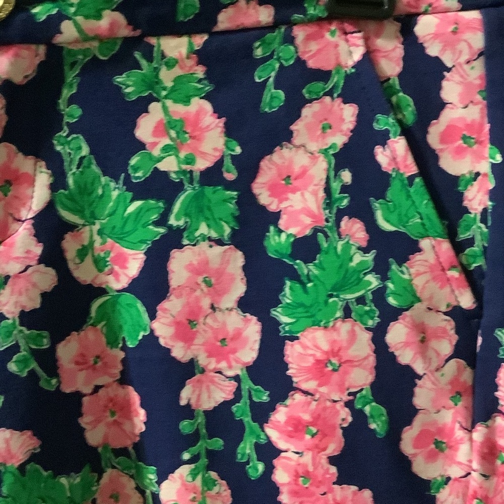 Lilly Pulitzer Darci knit Shorts - Pink and Green on Oyster Bay Navy - Picture 4 of 8